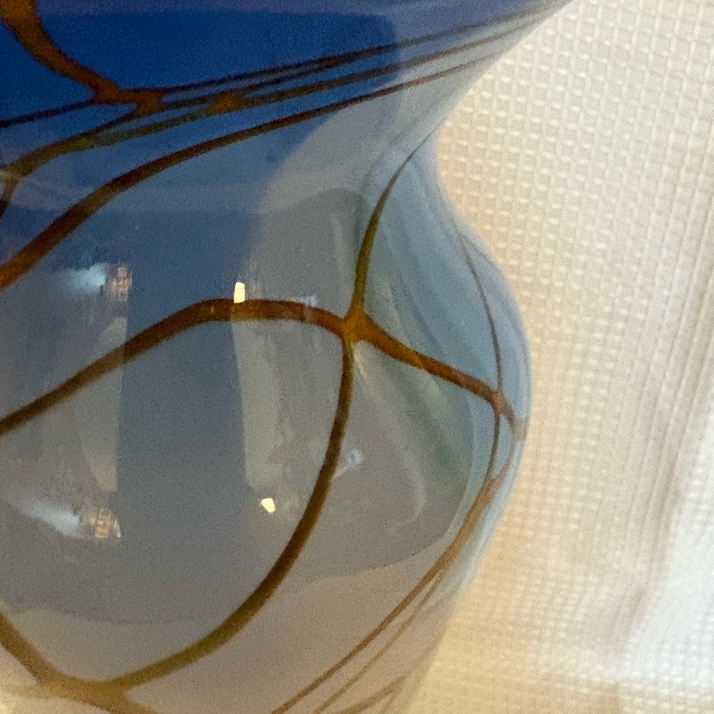 Scott Simmons Sunrise Glassworks Signed Hand-Blown Art Glass Vase 11” - Picture 5 of 15